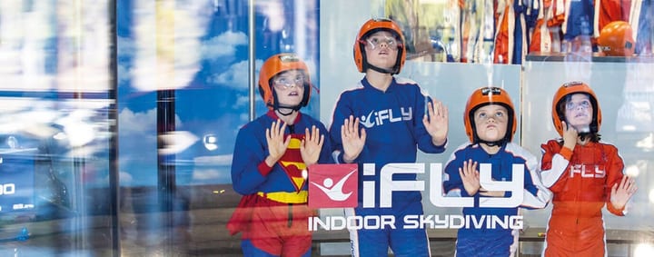 Four kids at iFLY