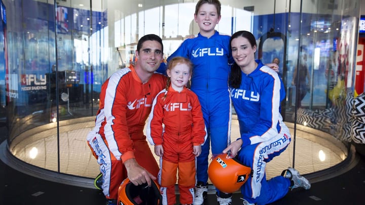 Family at iFLY - indoor skydiving UK