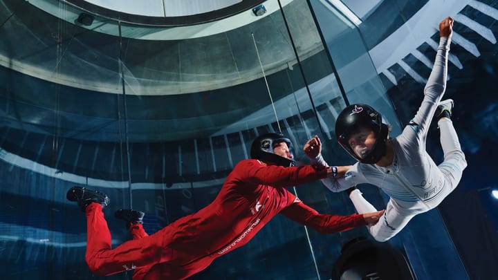 IFLY people In Tunnel - indoor skydiving UK